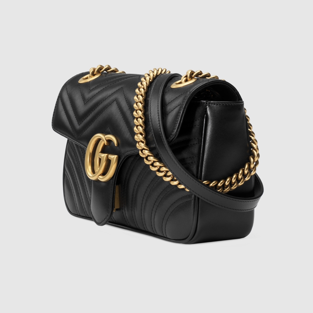 Gucci Small GG Marmont Shoulder Bag Matelasse with Sylvie Web Strap Bl –  Coco Approved Studio