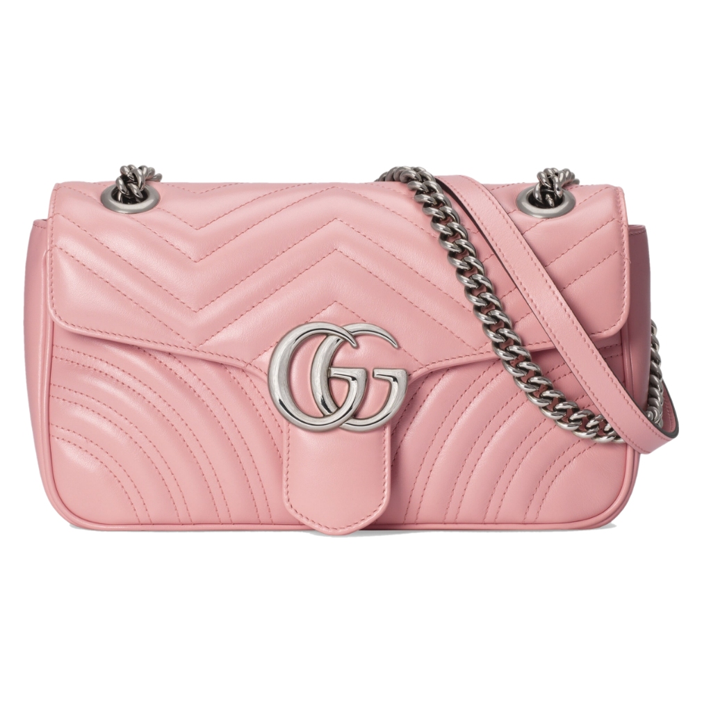 Gucci GG Marmont Womens Leather Chevron Shoulder Handbag