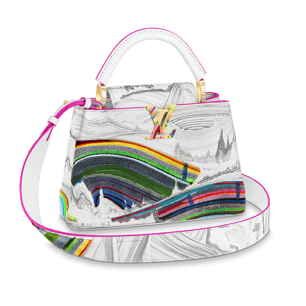 Louis Vuitton white Embroidered Capucines BB Bag
