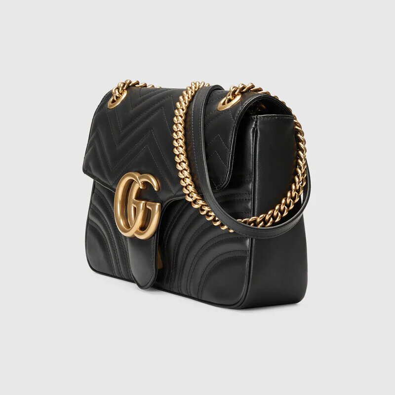 Gucci Matelasse Leather Apple Monogram GG Marmont Small Shoulder Bag ( –  LuxeDH