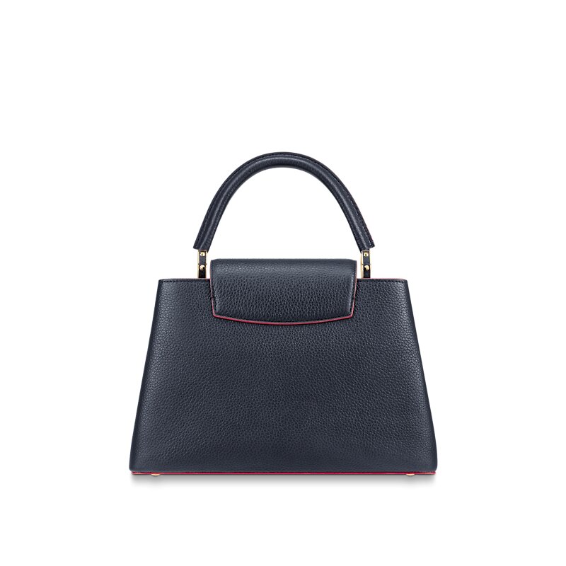 LOUIS VUITTON CAPUCCINES MM BAG in Navy Blue and Red Finishing