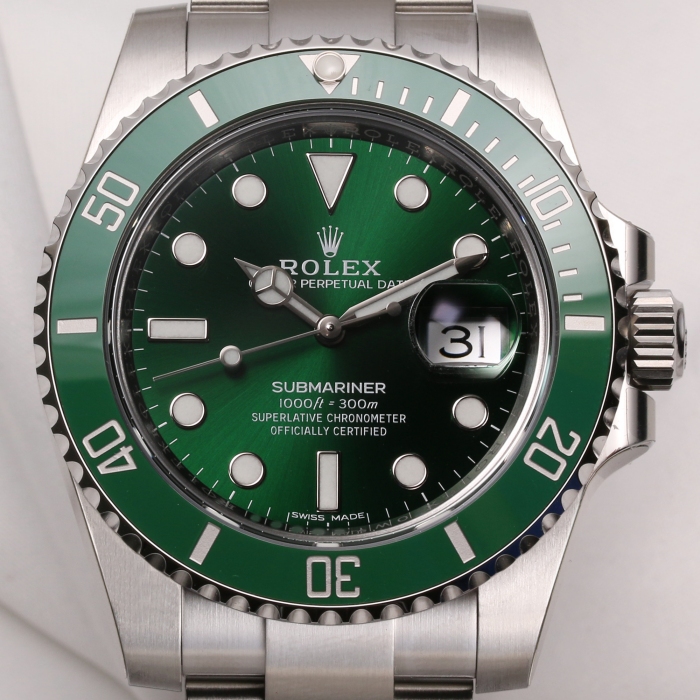 ROLEX Submariner Hulk Green Dial Bezel Steel Watch 116610LV
