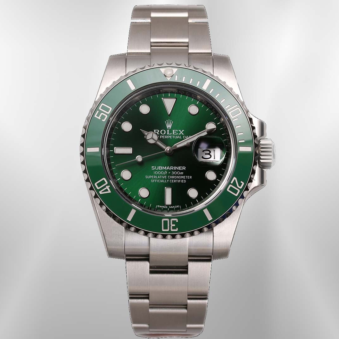 Rolex Submariner Hulk Steel Green Dial /Bezel Ceramic Watch B/P '13 116610LV