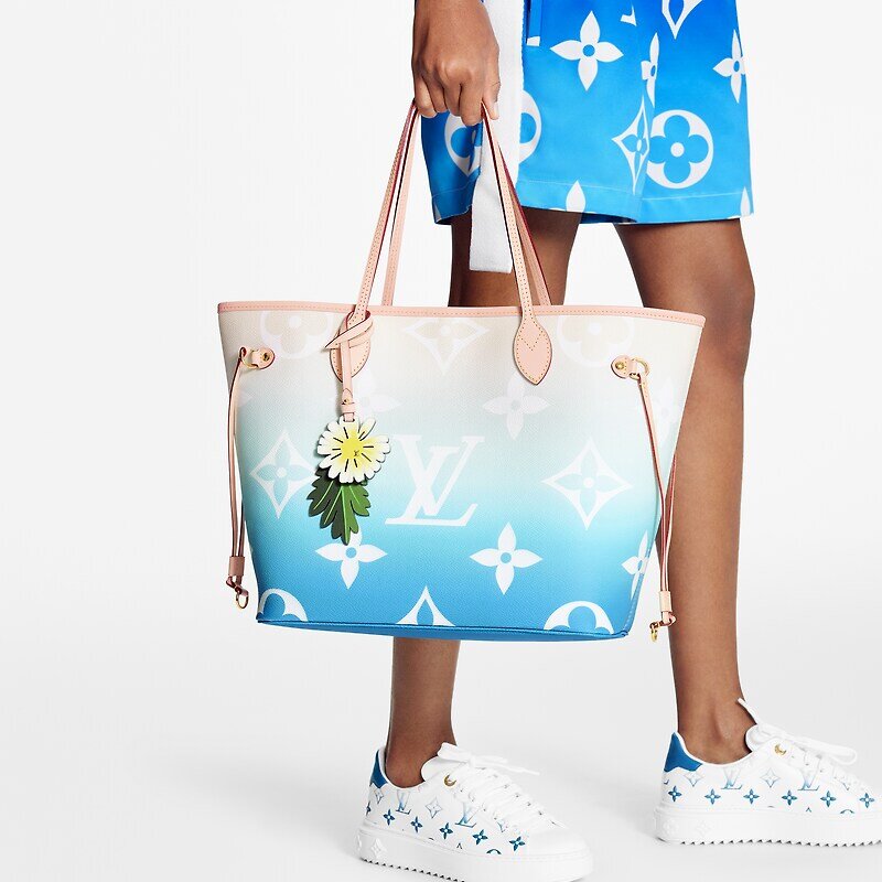 Louis Vuitton Blue Escale Giant Flower Monogram Neverfull MM Bag *No Pouch*