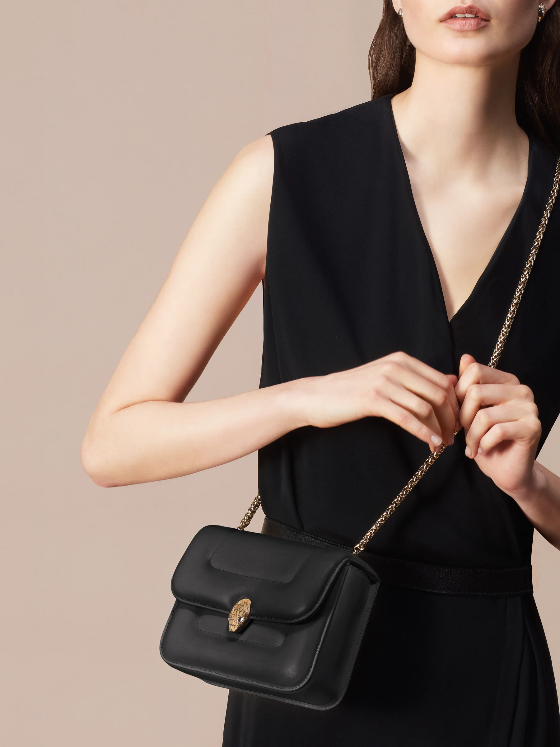 BVLGARI X Mary Katrantzou Leather Top-handle Bag in Black