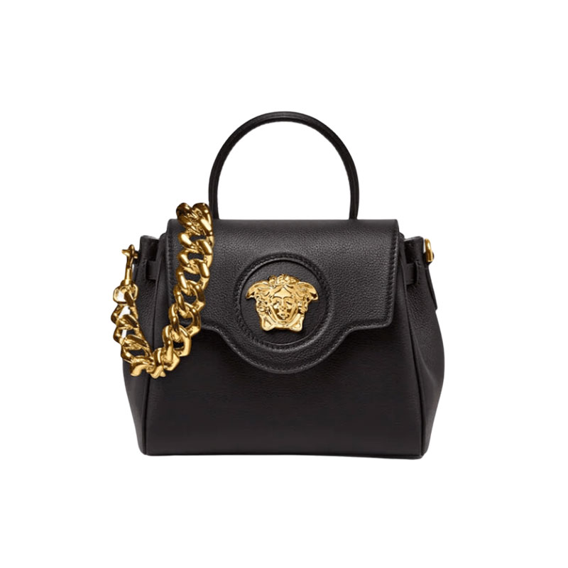 Versace Small La Medusa Handbag, Black