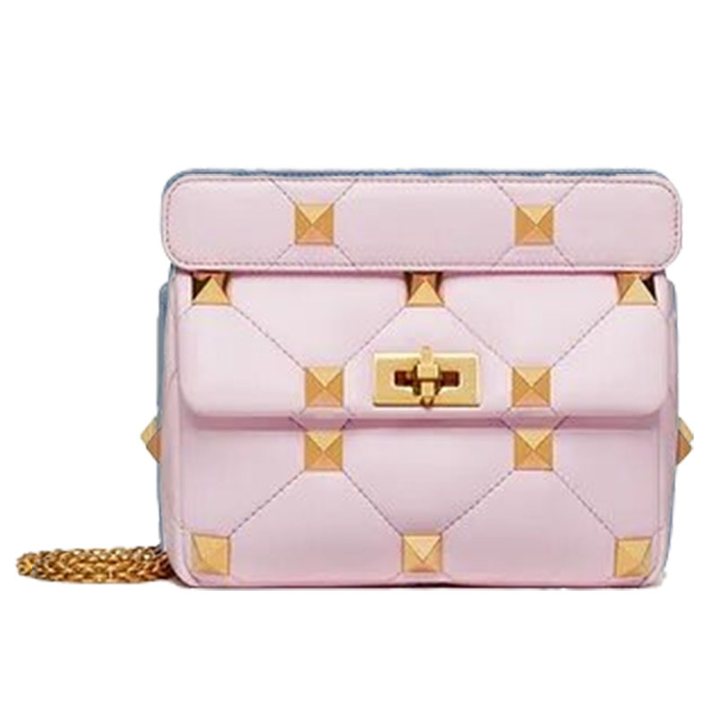 One Stud Embellished Shoulder Bag in Pink - Valentino Garavani