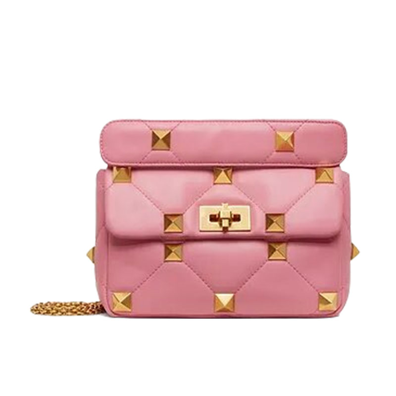One Stud Embellished Shoulder Bag in Pink - Valentino Garavani